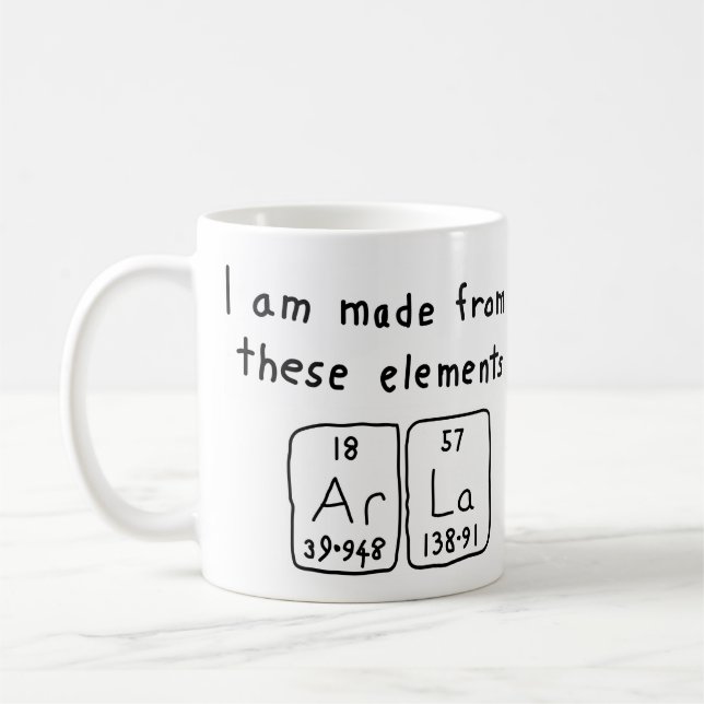 Arla tasse de nom de table périodique (Gauche)