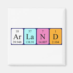 Arland nom de table périodique aimant