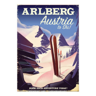 Arlberg Austria ski travel poster