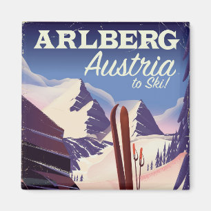 Arlberg Austria ski travel poster Magnet