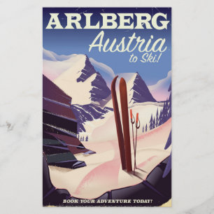 Arlberg Austria ski travel poster Stationery