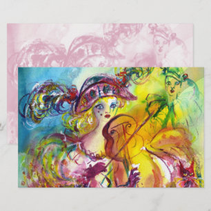 ARLECCHINA VIOLINIST / Venetian Carnival Night St Stationery