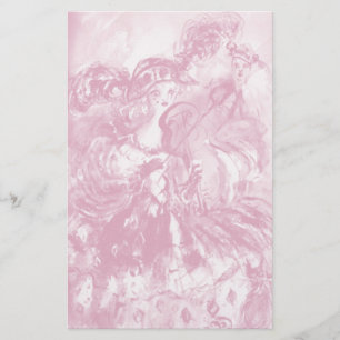 ARLECCHINA VIOLINIST / Venetian Carnival Night Stationery