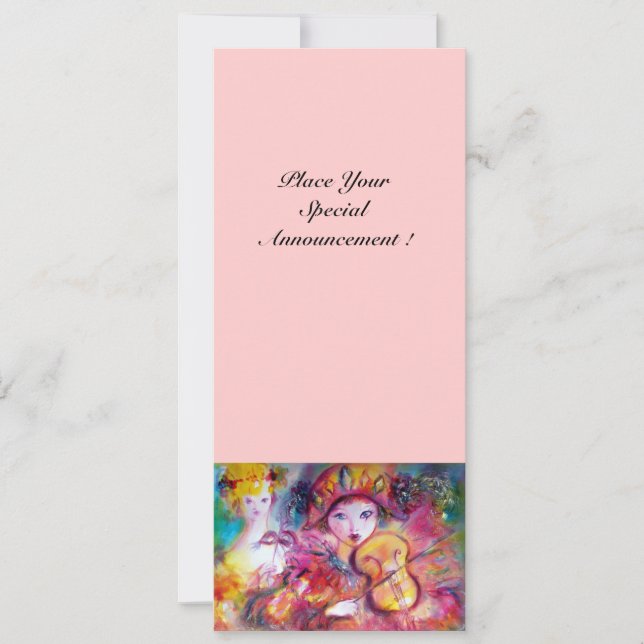 ARLECCHINO AND COLOMBINA /Venetian Mardi Gras Announcement (Front)