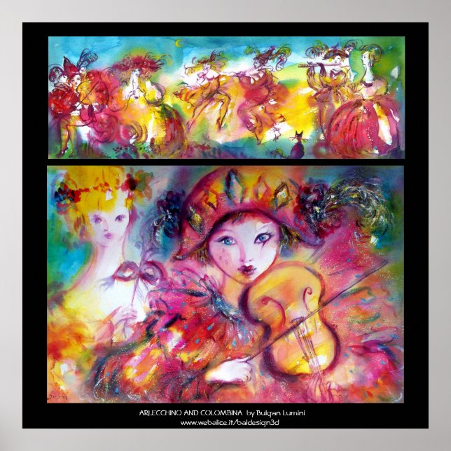 ARLECCHINO AND COLOMBINA Venetinan Masquerade Poster (Front)