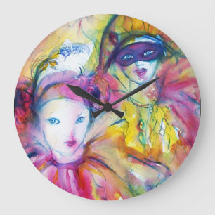 ARLECCHINO PIERO AND COLOMBINA LARGE CLOCK