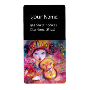 ARLECCHINO VIOLINIST Masquerade Masks Pink Black