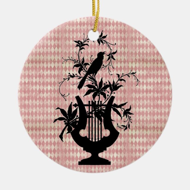Arlequin Harpe Ornement Silhouette Oiseau (Devant)