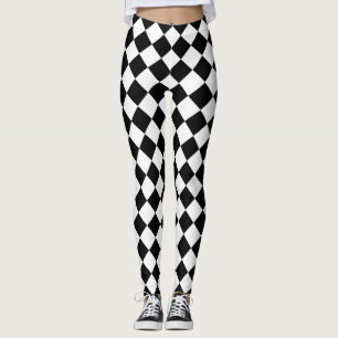 Arlequin noir et blanc Motif Diamond Leggings