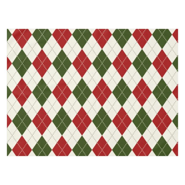 Arlequin Vintage de Noël Plaid | Nappe (Devant (Horizontal))