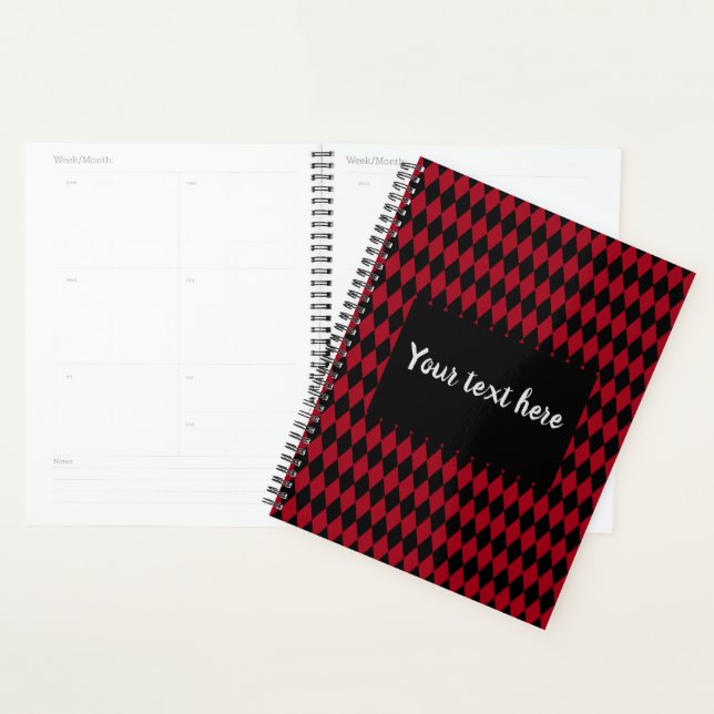 Arlequin Vintage rouge et noir (Devant avec enveloppe)