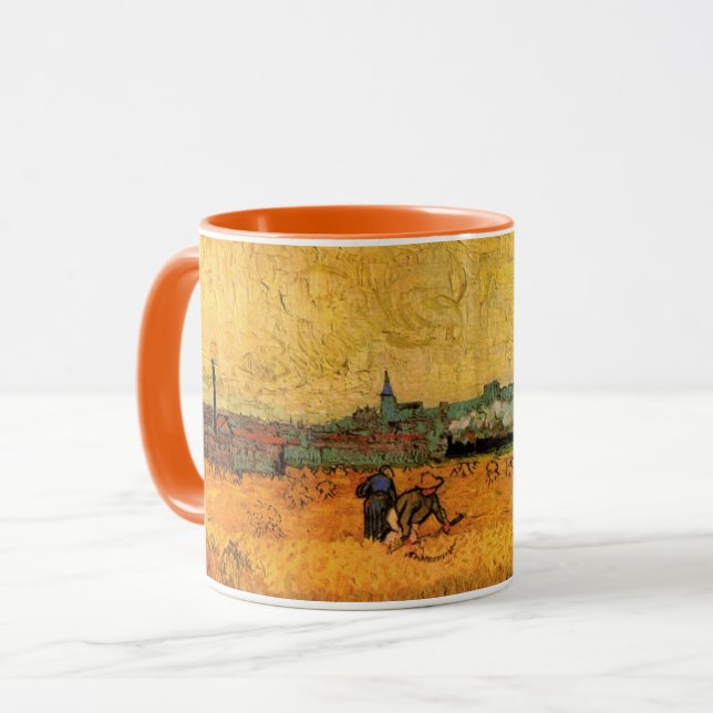 Arles: View from Wheat Fields by Vincent van Gogh Mug (Front Left)