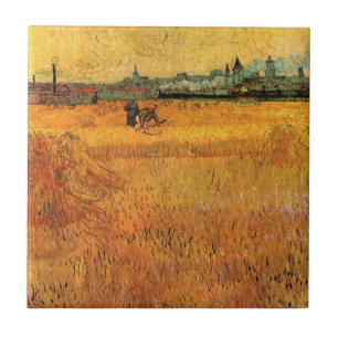 Arles: View from Wheat Fields by Vincent van Gogh Tile