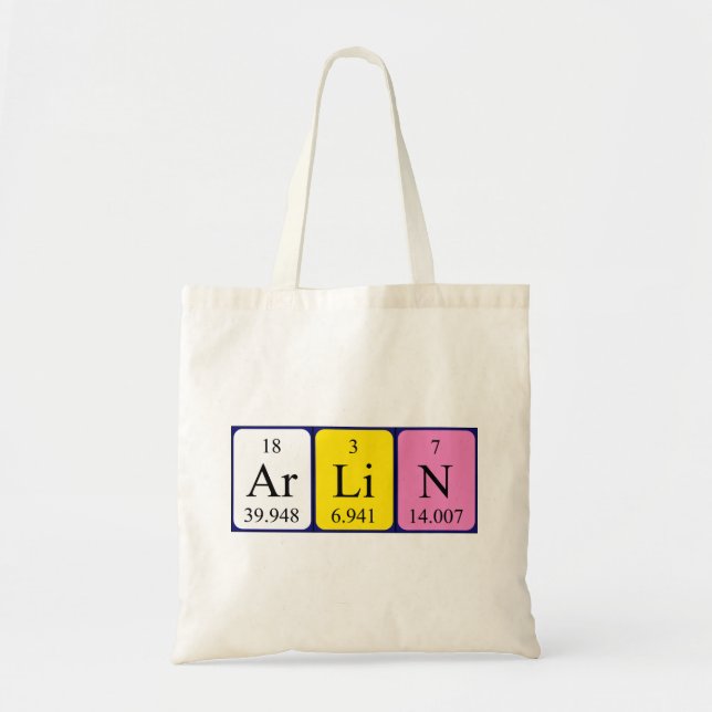 Arlin periodic table name tote bag (Front)