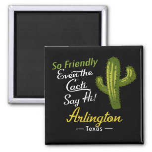 Arlington Cactus Funny Retro Magnet