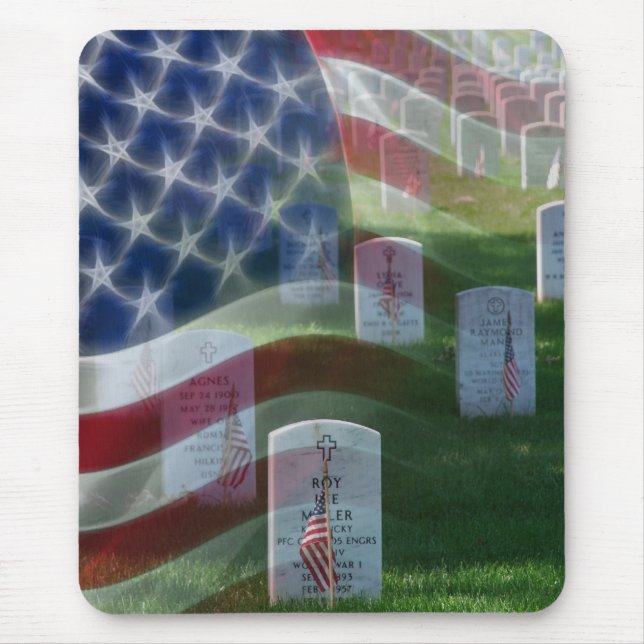 Arlington National Cemetery, American Flag Mouse Pad (Front)