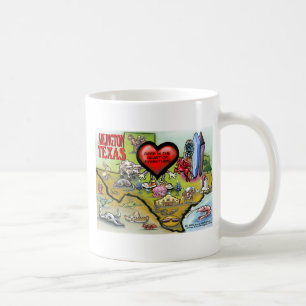 Arlington Texas Cartoon Map Coffee Mug