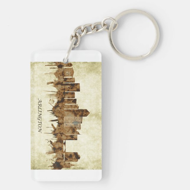 Arlington Texas Cityscape Keychain (Back)