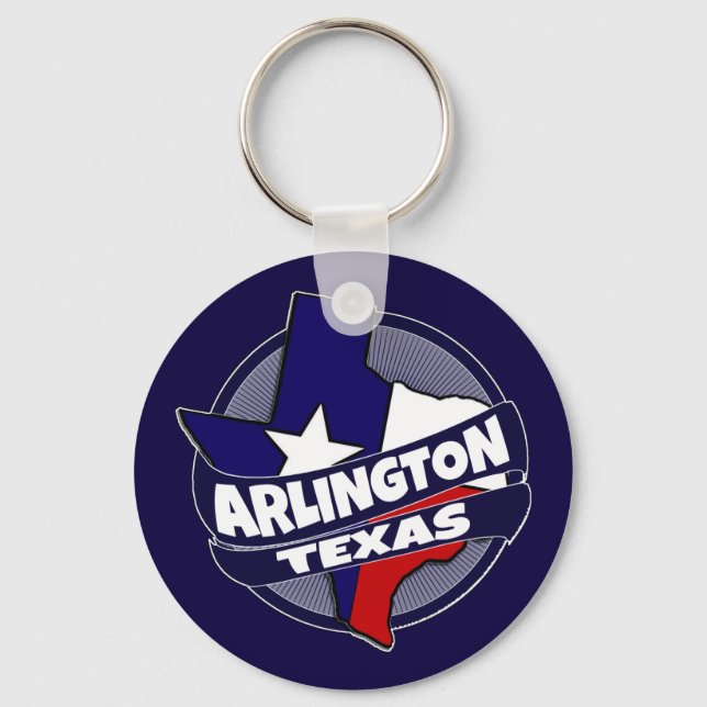 Arlington Texas flag burst keychain (Front)