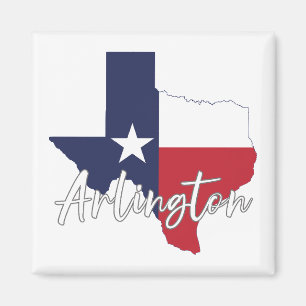 Arlington, Texas Flag Map Magnet