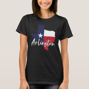 Arlington, Texas Flag Map Women's Black T-Shirt