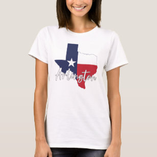 Arlington, Texas Flag Map Women's White T-Shirt