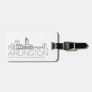 Arlington, Texas Stylized Skyline Luggage Tag