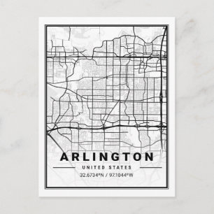 Arlington Texas USA Travel City Map Poster Postcard