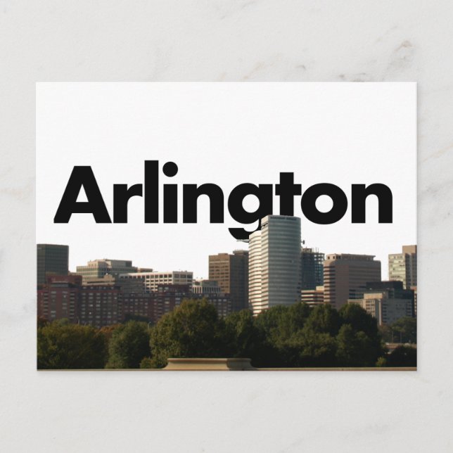 Arlington TX Skyline with Arlington in the Sky Postcard (Front)