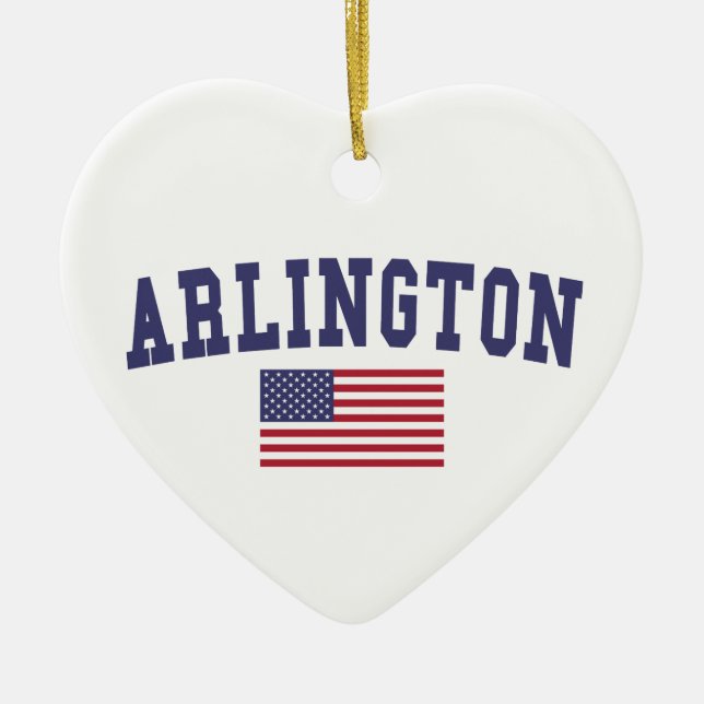 Arlington VA US Flag Ceramic Ornament (Front)