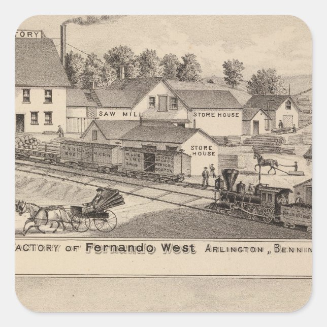 Arlington Vermont Square Sticker (Front)