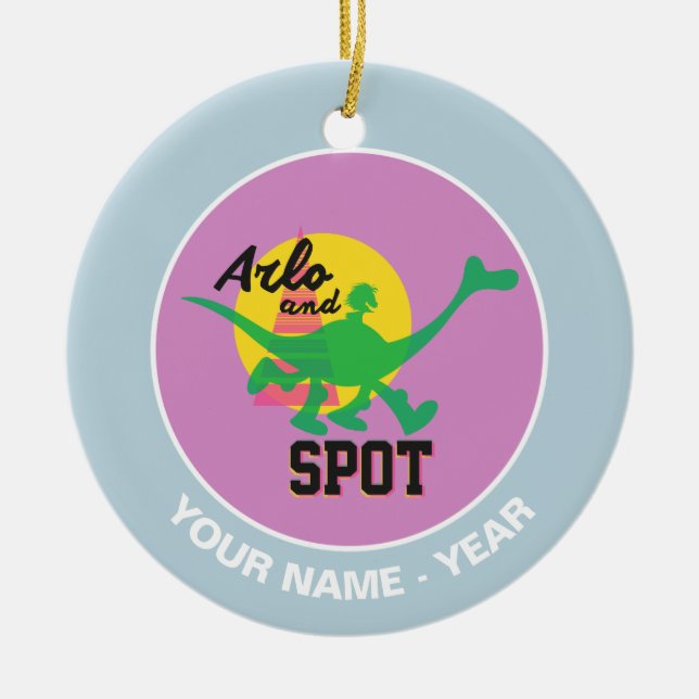 Arlo And Spot Sunset Ceramic Ornament (Front)