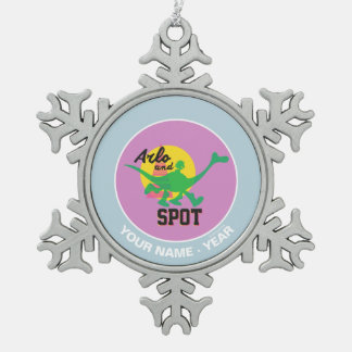 Arlo And Spot Sunset Snowflake Pewter Christmas Ornament