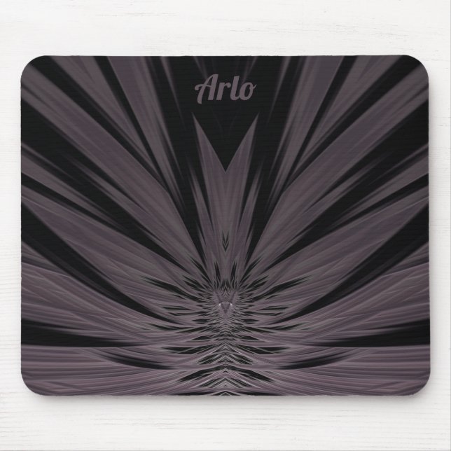 ARLO ~ Black and Gray Fractal Pattern ~ Mouse Pad (Front)