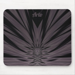 ARLO ~ Black and Grey Fractal Pattern ~ Mouse Pad