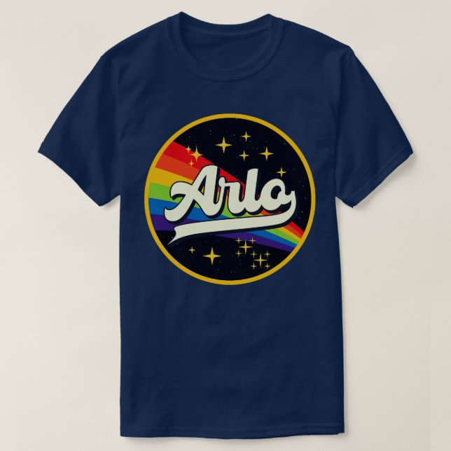 Arlo Rainbow In Space Vintage Style T-Shirt (Design Front)