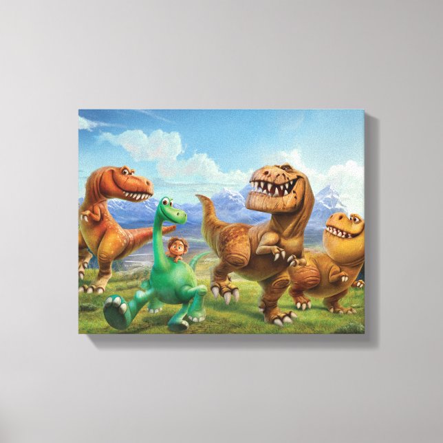 Arlo, Spot, and Ranchers In Field Canvas Print (Front)