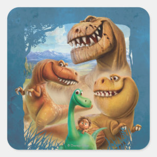 Arlo, Spot, and Ranchers In Forest Square Sticker