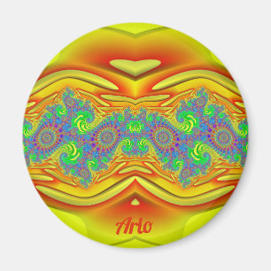 ARLO ~ Yellow, Orange and Blue ~ Stunning Design Magnet