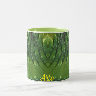 ARLO ~ Zany 3D Fractal ~ Green Lover  Mug