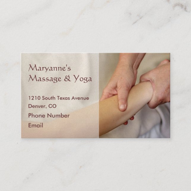 Arm Massage Photo Appointment Card (Front)