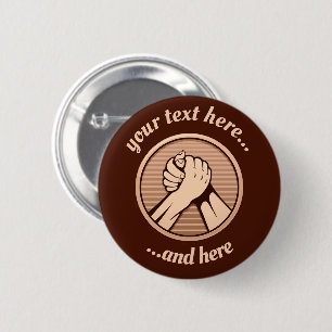 Arm wrestling Bronze 2 Inch Round Button
