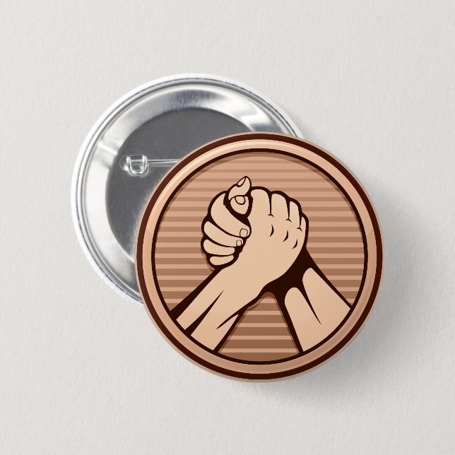 Arm wrestling Bronze 2 Inch Round Button (Front & Back)