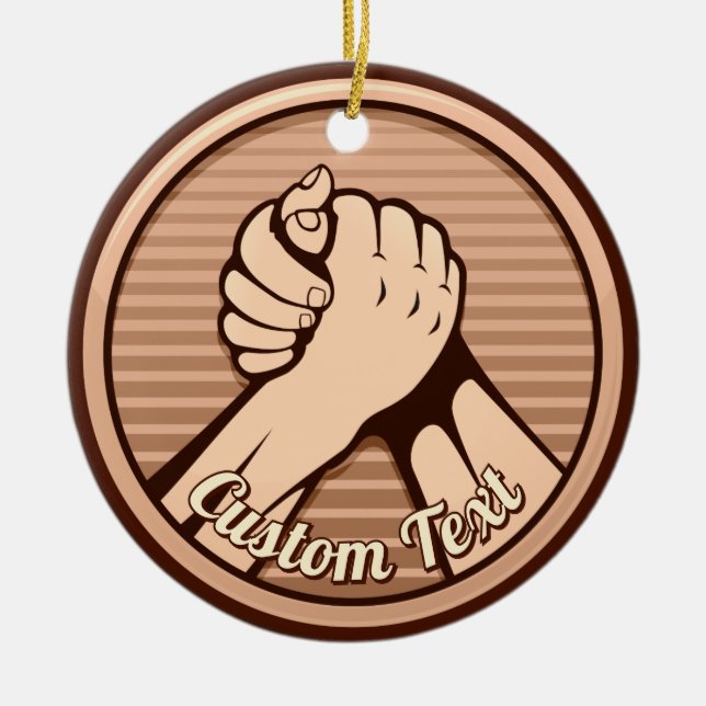 Arm wrestling Bronze Ceramic Ornament (Front)