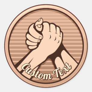 Arm wrestling Bronze Classic Round Sticker
