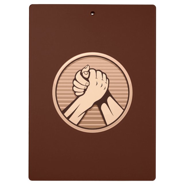 Arm wrestling Bronze Clipboard (Back)