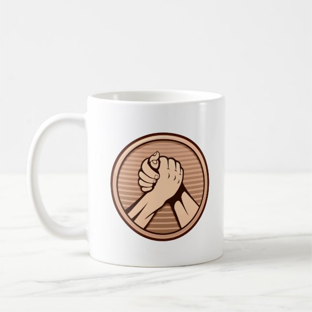 Arm wrestling Bronze Coffee Mug (Left)