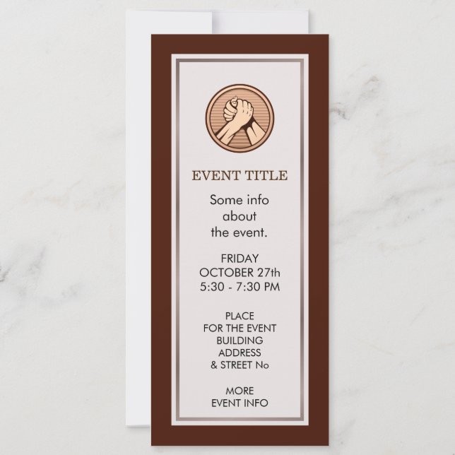 Arm wrestling Bronze Invitation (Back)