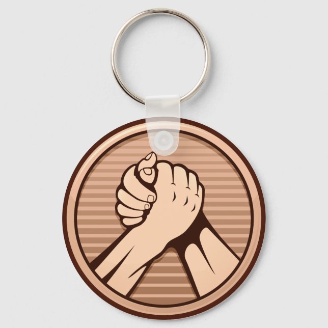 Arm wrestling Bronze Keychain (Front)