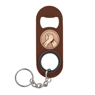 Arm wrestling Bronze Keychain Bottle Opener